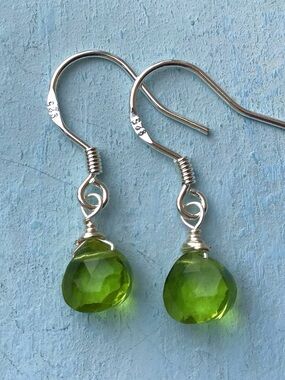 Natural Peridot Sterling Silver Sundance Charm Earrings